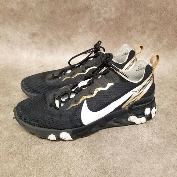 Nike Mens React Element 5S SE CT1590-001 Size 8.5 Black Gold Athletic Sneakers main image 7